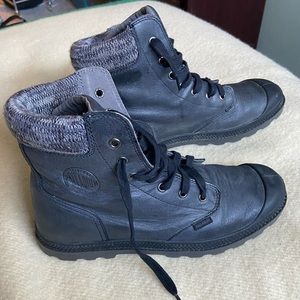 Palladium Leather Pampa Hi Knit Boots